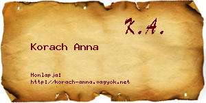 Korach Anna névjegykártya